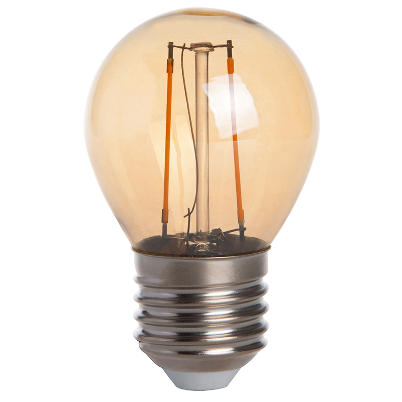 Gold Tint G16 E26/E27 2W LED Vintage Antique Filament Light Bulb, 25W Equivalent, 4-Pack, AC100-130V or 220-240V Gold Tint G16 E26/E27 2W LED Vintage Antique Filament Light Bulb, 25W Equivalent, 4-Pack, AC100-130V or 220-240V
